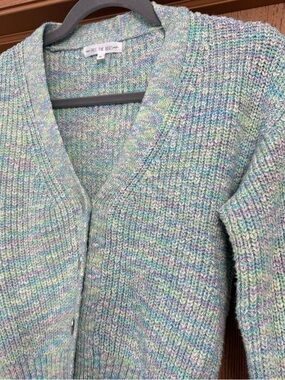 Free the Roses Pastel Mint Multicolor V-Neck Cardigan